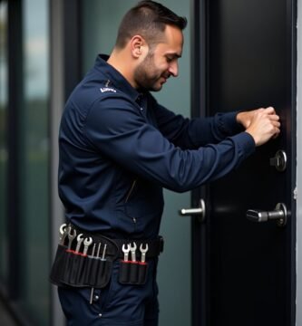 Cerrajero Profesional Reparando puerta en Orihuela