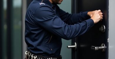 Cerrajero Profesional Reparando puerta en Orihuela